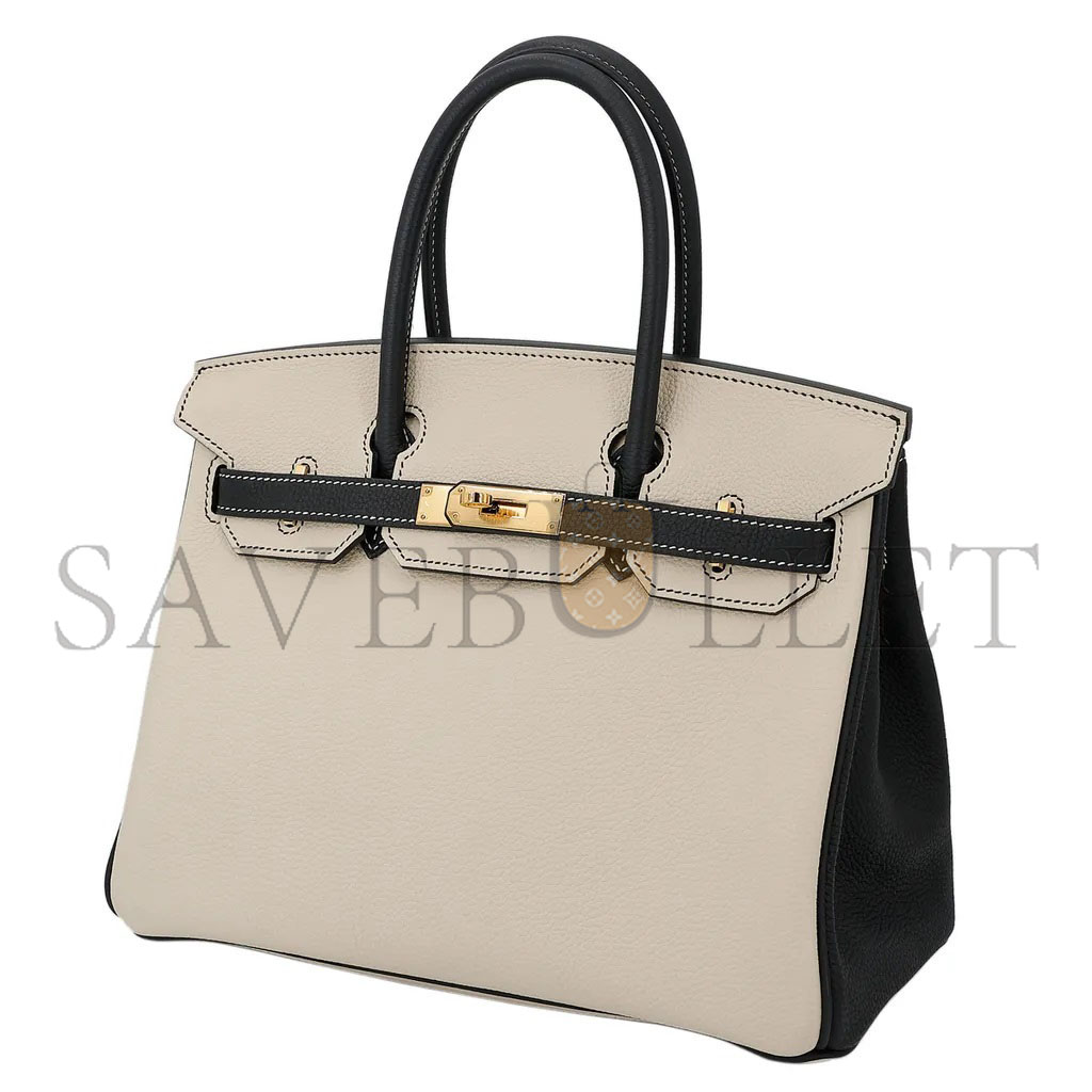 H**mes master birkin 25 epsom milkshake white tinware grey gold buckle bag h028368ck3s (25*20*13cm)